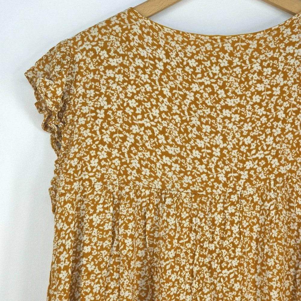 Savannah Jane Flutter Sleeve Blouse 1X Embroidered Floral Cottage Peasant Boho - Picture 11 of 14